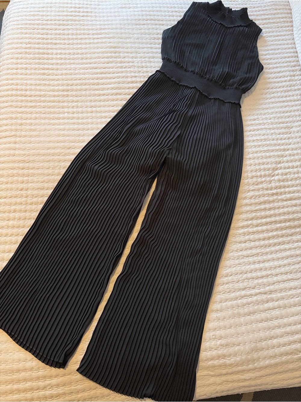 Nanette Lepore Black High-Neck Wide-Leg Flowy Jumpsuit 10